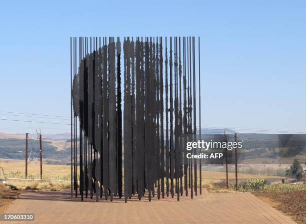 View of a monument dedicated to the 'capture site' of former South African President Nelson Mandela in Howick, approximately 150 kilometers west of...