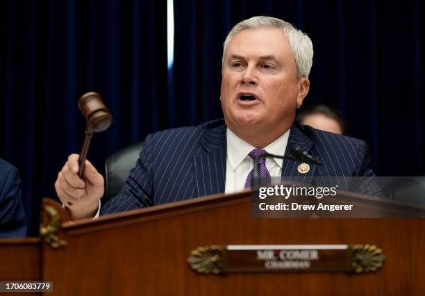 Chairman of the House Oversight Committee James Comer presides over a Committee hearing titled “The Basis for an Impeachment Inquiry of President...