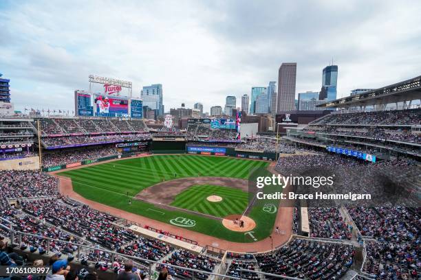 General view during a game between the Minnesota Twins and Los Angeles Angels on September 23, 2023 at Target Field in Minneapolis, Minnesota.