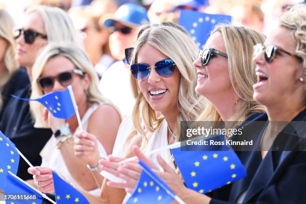Kelley Cahill smiles during the opening ceremony for the 2023 Ryder Cup at Marco Simone Golf Club on September 28, 2023 in Rome, Italy.
