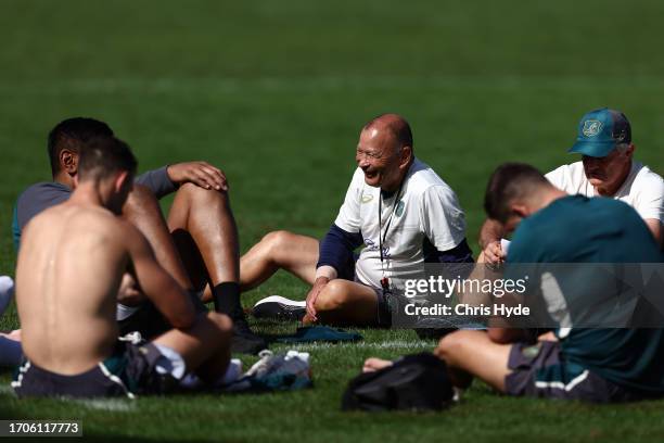 Head Coach, Eddie Jones during a Wallabies training session ahead of their Rugby World Cup France 2023 match, at Stade Roger Baudras on September 28,...