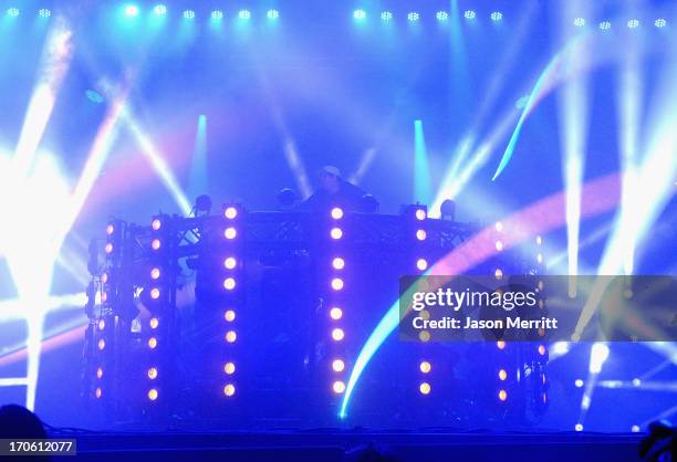 Pretty Lights performs onstage at Which Stage during day 2 of the 2013 Bonnaroo Music & Arts Festival on June 14, 2013 in Manchester, Tennessee.