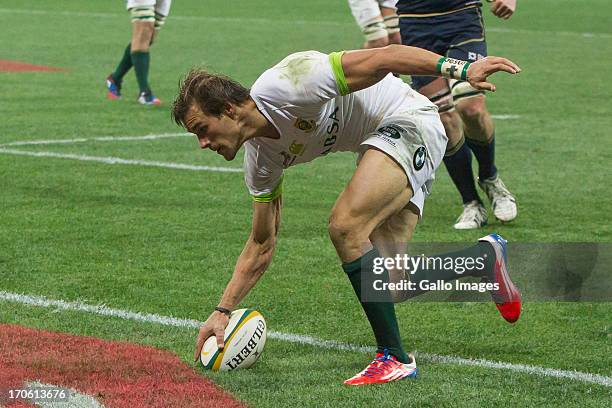 Engelbrecht from South Africa during the Castle Larger Incoming Tour match between South Africa and Scotland at Mbombela Stadium on June 15, 2013 in...