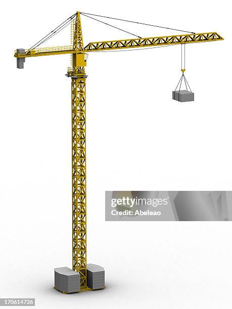 tower crane (3d) - construction cranes stockfoto's en -beelden