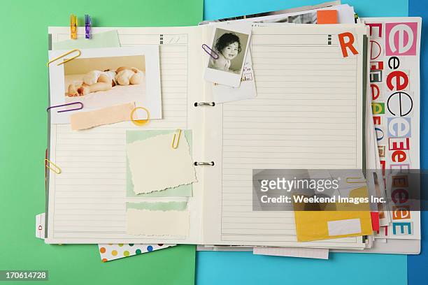 colorido organizador - hoja cuaderno fotografías e imágenes de stock