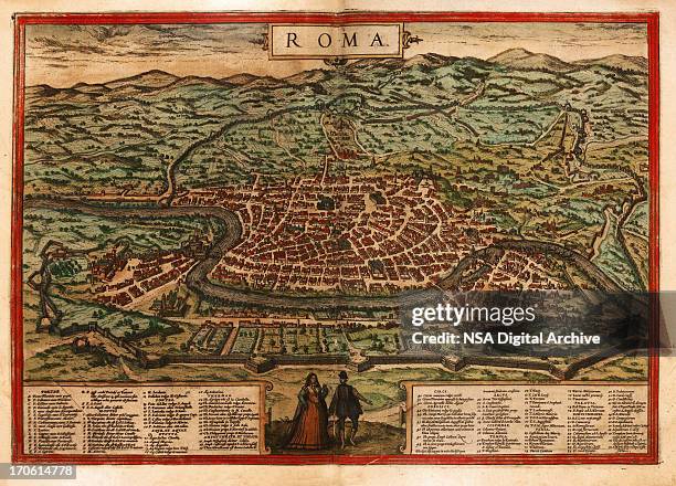 ローマアンティークの地図のクローズアップ - イタリア ローマ点のイラスト素材／クリップアート素材／マンガ素材／アイコン素材