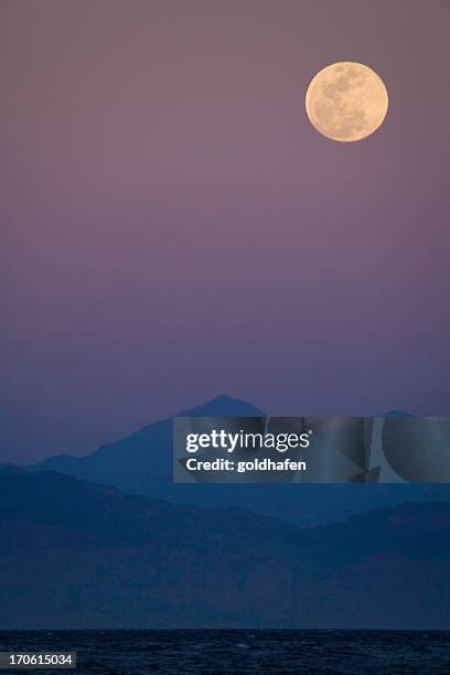 full moon on purple sky - saudi arabia beach stock pictures, royalty-free photos & images