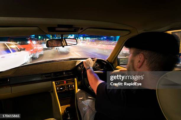 night driver - taxi driver stock pictures, royalty-free photos & images
