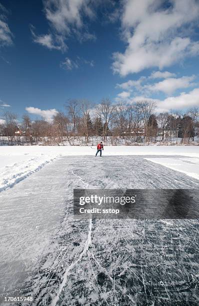 ice hockey rink - pond hockey stock-fotos und bilder