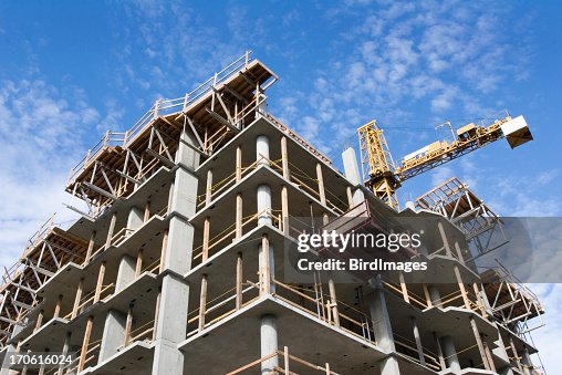 Concrete Highrise Construction Site Concrete Highrise Construction Site