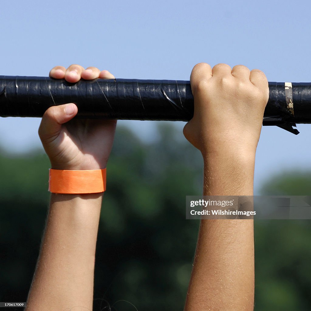 Exercising Child:Hands Grasping & Hanging On