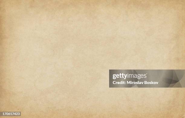 high resolution old sandy brown watercolor paper vignetted texture - run down stock pictures, royalty-free photos & images