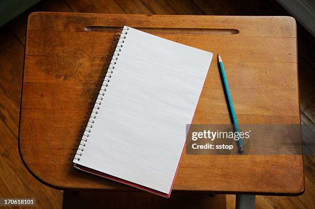 antique desk - school desk stock pictures, royalty-free photos & images