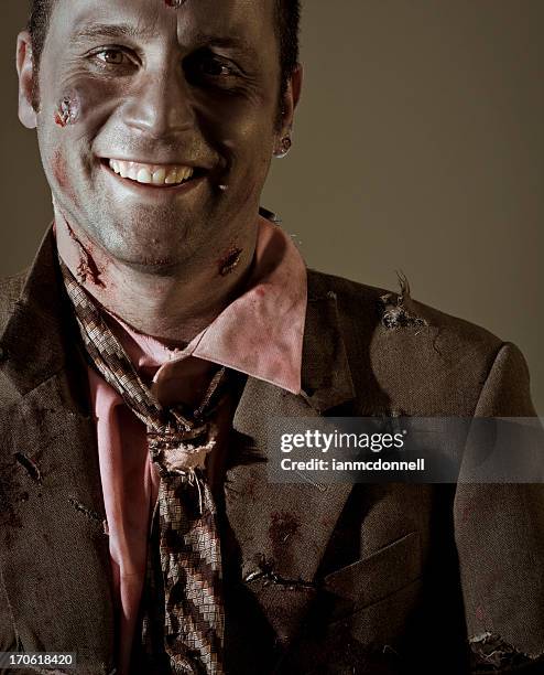 zombie smile - zombie makeup stock pictures, royalty-free photos & images