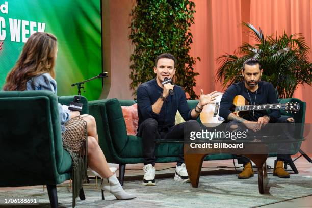 Sigal Ratner-Arias and Fonseca at the Fonseca Panel, Presented by Michelob Ultra held at Faena Forum as part of Billboard Latin Music Week on October...