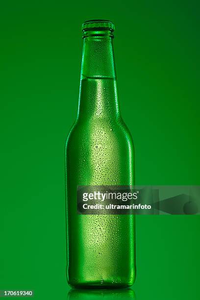 bottiglia di birra fredda ghiaccio - bottle beer foto e immagini stock