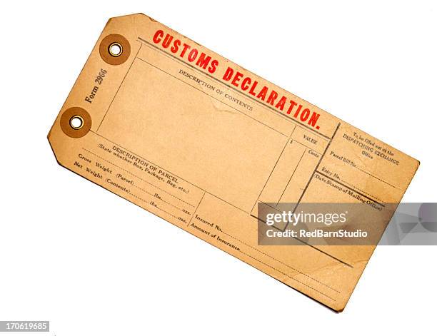 customs declaration - vintage ticket stock pictures, royalty-free photos & images