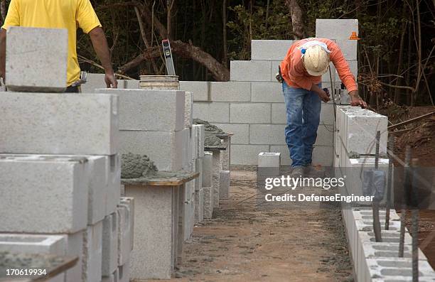 gemauerten konstruktion - betonblock stock-fotos und bilder