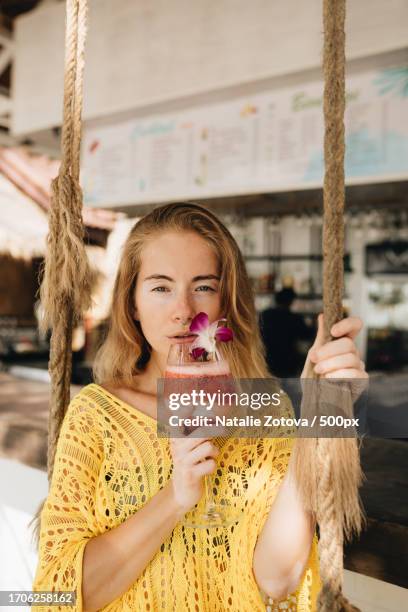 a portrait of young blonde woman,ko pha ngan,thailand - lassi stock pictures, royalty-free photos & images
