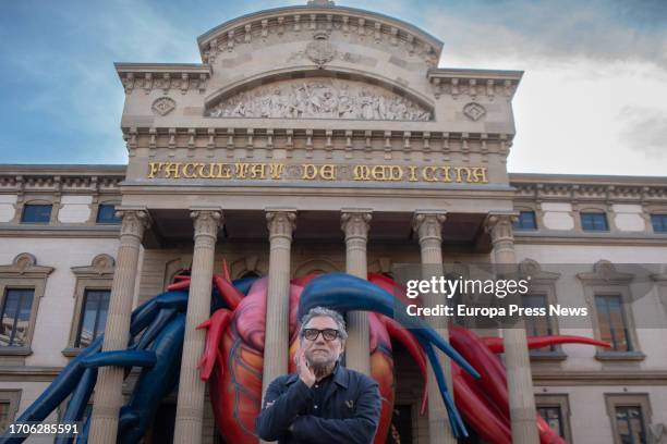 The artist Jaume Plensa inaugurates the installation 'El cor secret', at the Faculty of Medicine UB-Hospital Clinic Barcelona, on 28 September, 2023...