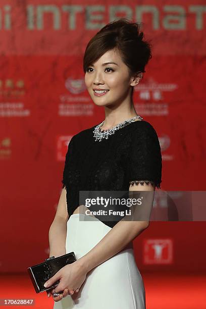 Hong Kong actress Charlene Choi arrives at the opening ceremony of the 16th Shanghai International Film Festival at Shanghai Culture Square on June...