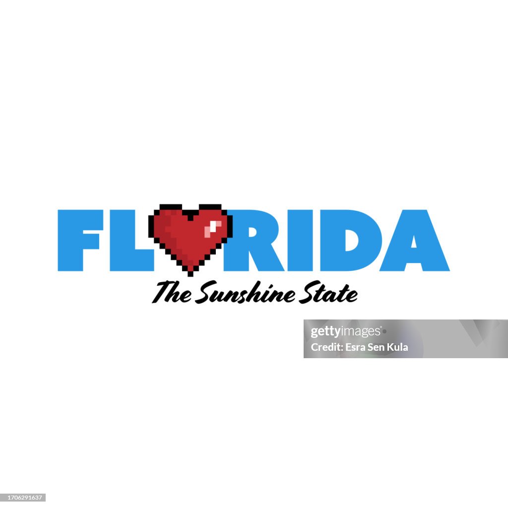 A typographic vector design with the concept Love Florida