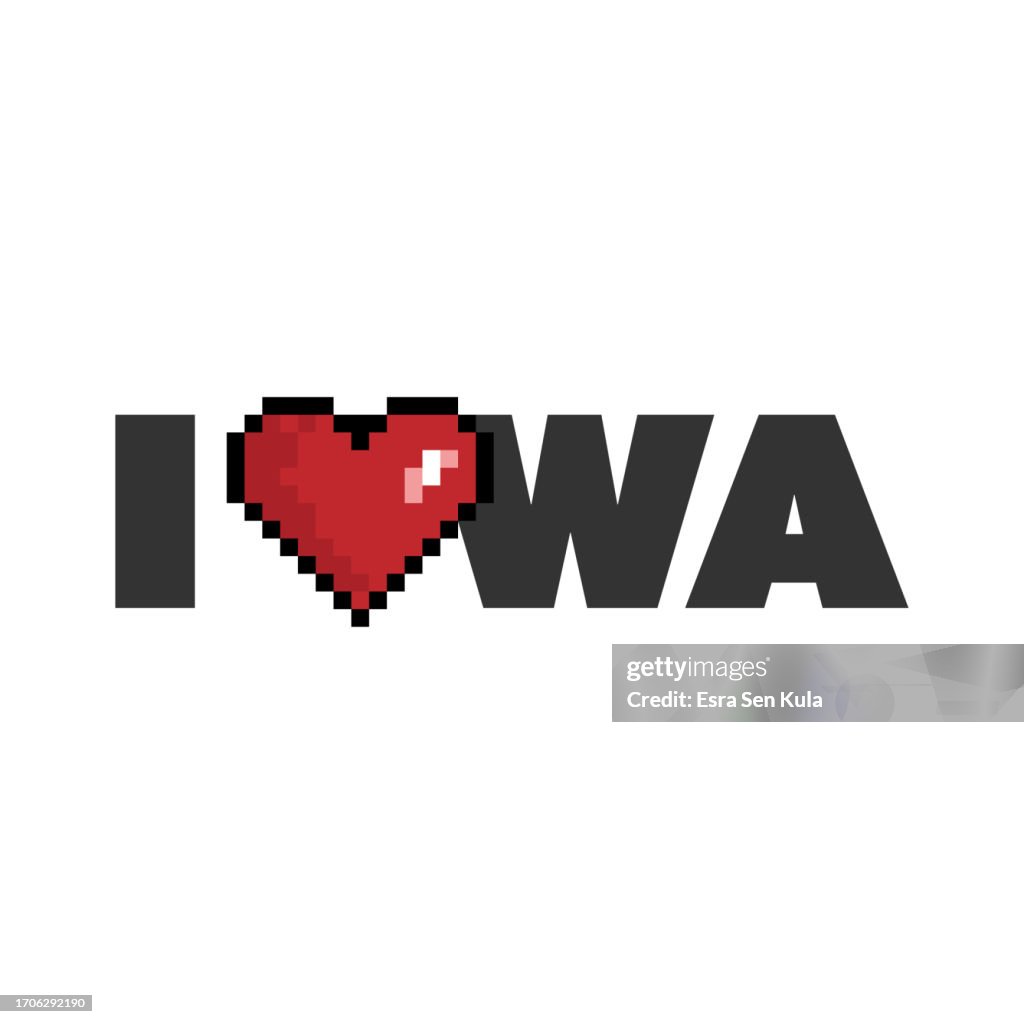 A typographic vector design with the concept Love Iowa