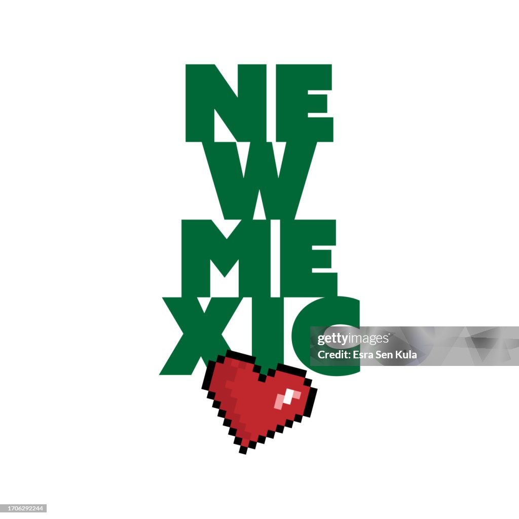 A typographic vector design with the concept Love New Mexico