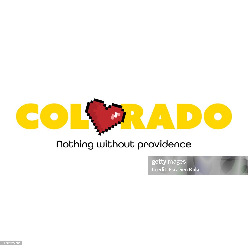 A typographic vector design with the concept Love Colorado