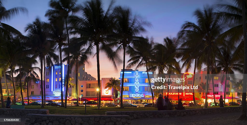 Hotels at Ocean drive, South Beach, Miami