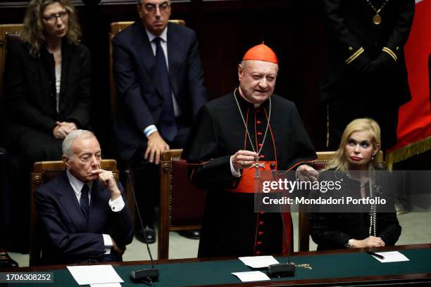 Funeral ceremony of the President Emeritus of the Republic Giorgio Napolitano in the Chamber of Deputies. In the photo the politician Gianni Letta...