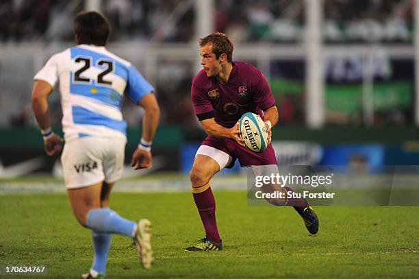 England player Stephen Myler in action during the second test match between Argentina and England at the Stadium Velez Sarsfield on June 15, 2013 in...