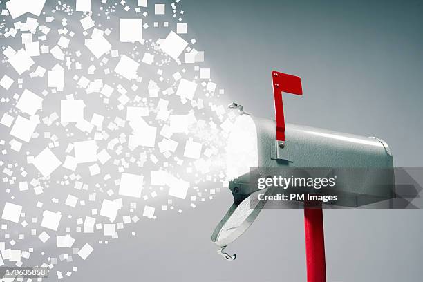 active mailbox - junk mail stock pictures, royalty-free photos & images