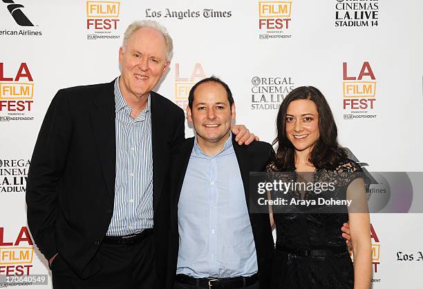 Actor John Lithgow, director Tom Donahue and Editor Jill Schweitzer arrive at the "Casting By" Conversations Panel during the 2013 Los Angeles Film...