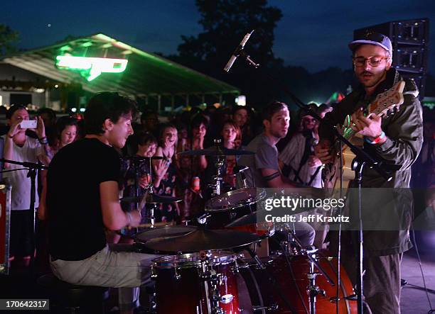 Portugal. The Man performs pop up show during day 3 of the 2013 Bonnaroo Music & Arts Festival on June 15, 2013 in Manchester, Tennessee.