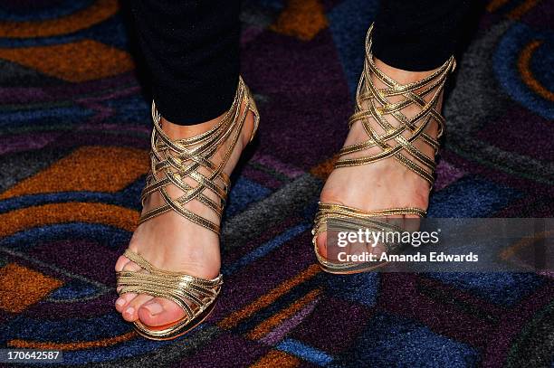 Actress Amanda Kimmel arrives at the "All Together Now" premiere during the 2013 Los Angeles Film Festival at Regal Cinemas L.A. Live on June 15,...