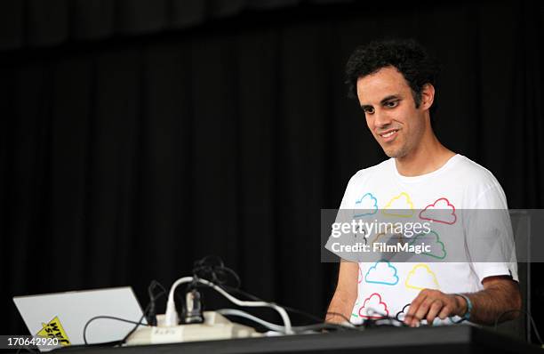 Kieran Hebden aka Four Tet performs onstage at What Stage during day 3 of the 2013 Bonnaroo Music & Arts Festival on June 15, 2013 in Manchester,...