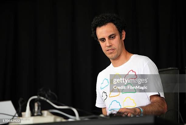 Kieran Hebden aka Four Tet performs onstage at What Stage during day 3 of the 2013 Bonnaroo Music & Arts Festival on June 15, 2013 in Manchester,...