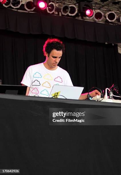 Kieran Hebden aka Four Tet performs onstage at What Stage during day 3 of the 2013 Bonnaroo Music & Arts Festival on June 15, 2013 in Manchester,...