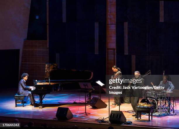 Cuban musician Aldo Lopez-Gavilan plays piano as he leads his quartet during a 'Voices from Latin America' series,' Afro-Cuban Jazz: The Younger...