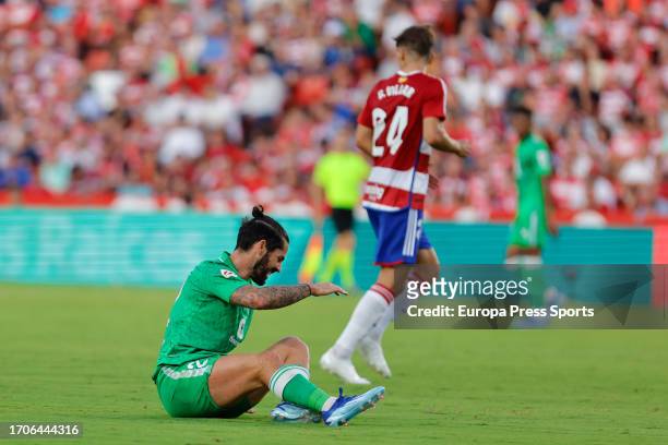 Isco Alarcon of Real Betis reacts during the Spanish league, La Liga EA Sports, football match played between Granada CF and Real Betis at Nuevo Los...