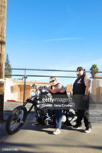 Reality TV stars, Corey "Big Hoss" Harrison and Austin "Chumlee" Russell are photographed for Inked Magazine Magazine on December 11, 2010 in Las...
