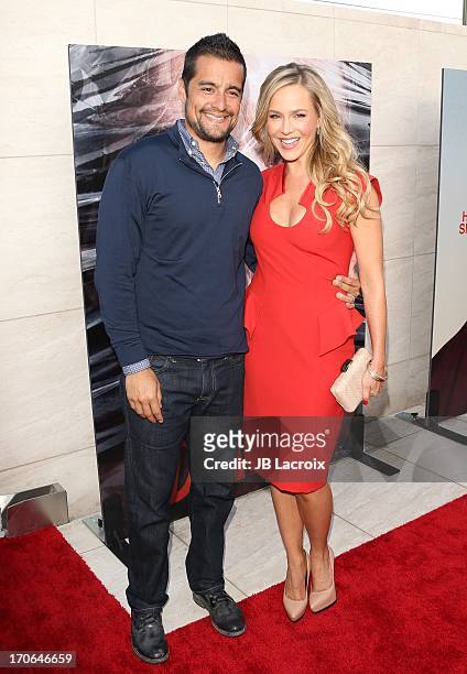 Julie Benz and Rich Orosco attend the "Dexter" series finale season premiere party at Milk Studios on June 15, 2013 in Hollywood, California.