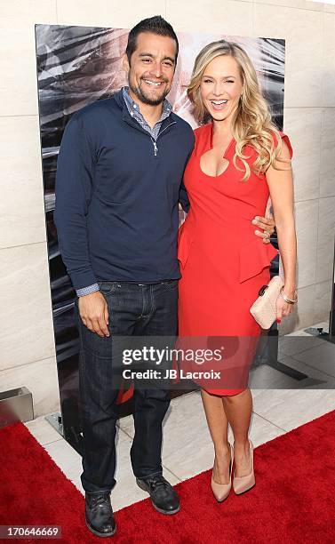 Julie Benz and Rich Orosco attend the "Dexter" series finale season premiere party at Milk Studios on June 15, 2013 in Hollywood, California.