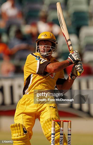 Scott Meuleman for the Warriors in action during the ING Cup match between the Western Warriors and Queenland Bulls at the WACA ground in Perth,...