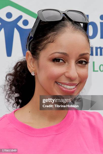 Mya attends the 9th annual power women power tools build day at Sony Pictures Studios on June 15, 2013 in Culver City, California.