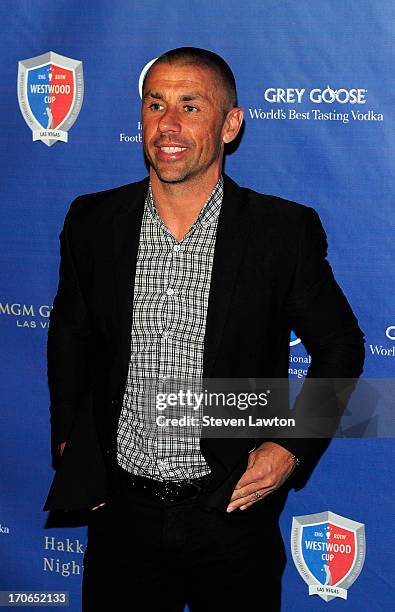 Professional football player Kevin Phillips arrives at Hakkasan Las Vegas Restaurant and Nightclub at the MGM Grand Hotel/Casino for the launch of...