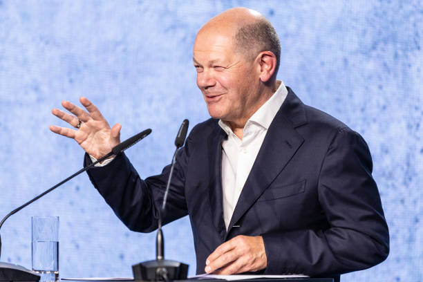 DEU: Scholz Speaks At 100th BMW Motorcycles Anniversary Event