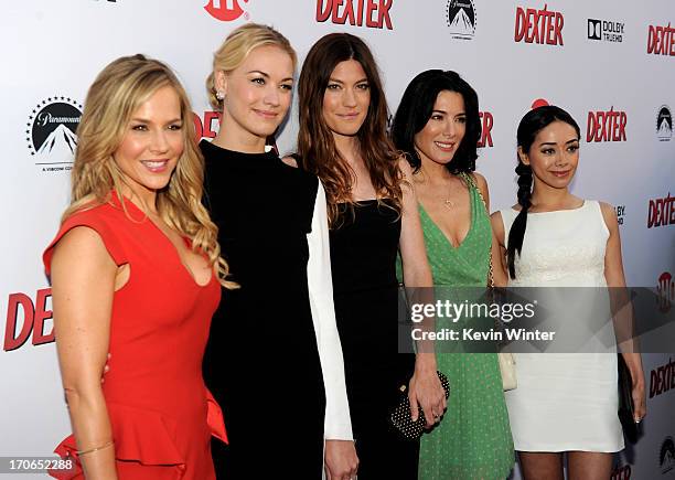 Actresses Julie Benz, Yvonne Strahovski, Jennifer Carpenter, Jaime Murray and Aimee Garcia arrive at the premiere screening of Showtime's "Dexter"...