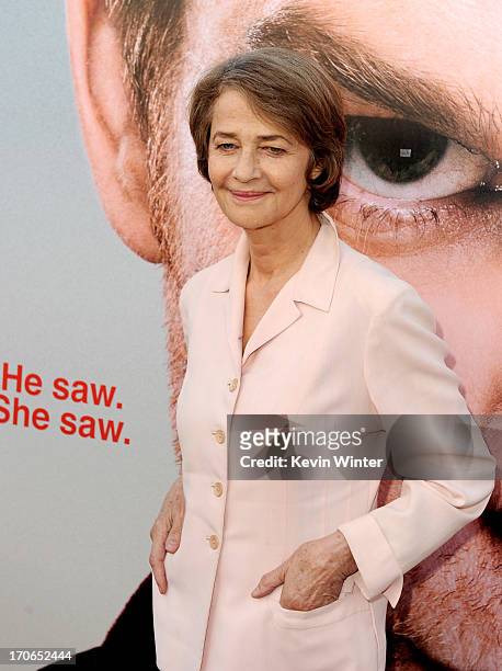 Actress Charlotte Rampling arrives at the premiere screening of Showtime's "Dexter" Season 8 at Milk Studios on June 15, 2013 in Los Angeles,...